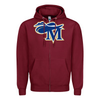 Burgundy montreat college cavaliers vectorized Zipper Hoodie - linhVisuals