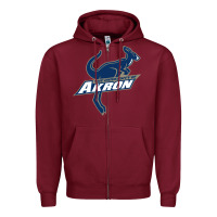Burgundy university of akron Zipper Hoodie - linhVisuals