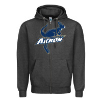 Charcoal Heather university of akron Zipper Hoodie - linhVisuals