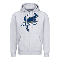 Heather Grey university of akron Zipper Hoodie - linhVisuals