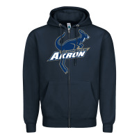 Navy university of akron Zipper Hoodie - linhVisuals