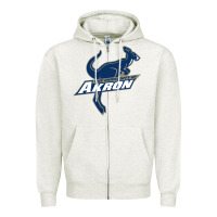 Oatmeal Heather university of akron Zipper Hoodie - linhVisuals
