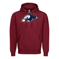 Burgundy akron university zips Zipper Hoodie - linhVisuals