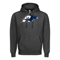 Charcoal Heather akron university zips Zipper Hoodie - linhVisuals