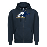 Navy akron university zips Zipper Hoodie - linhVisuals