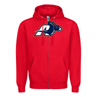 Red akron university zips Zipper Hoodie - linhVisuals