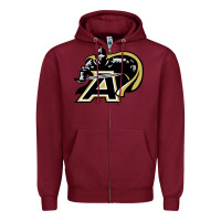 Burgundy army black knights Zipper Hoodie - linhVisuals