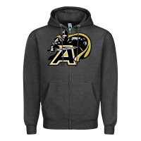 Charcoal Heather army black knights Zipper Hoodie - linhVisuals