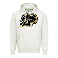Oatmeal Heather army black knights Zipper Hoodie - linhVisuals