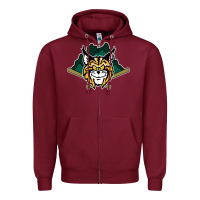 Burgundy lynchburg hillcats Baseball Zipper Hoodie - linhVisuals