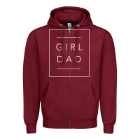 Burgundy father of girls tee, proud new girl dad t shirt Zipper Hoodie - linhVisuals