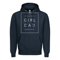 Navy father of girls tee, proud new girl dad t shirt Zipper Hoodie - linhVisuals
