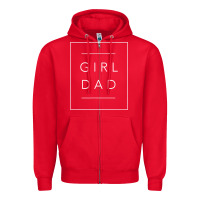 Red father of girls tee, proud new girl dad t shirt Zipper Hoodie - linhVisuals