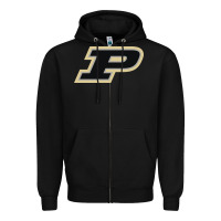 Black purdue boilermakers Zipper Hoodie - linhVisuals