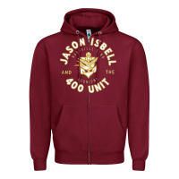 Burgundy jason isbell and the 400 unit Zipper Hoodie - linhVisuals