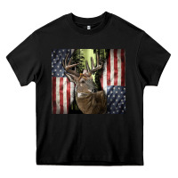Black usa deer hunting woods Heavy Core Tee - CowGirlArtShop