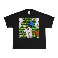 Black baseball uniform and field seamless pattern Urban Heavy Tee - BundleAndBundleShop
