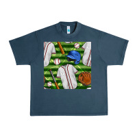 Midnight Navy baseball uniform and field seamless pattern Urban Heavy Tee - BundleAndBundleShop