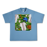 Pebble Blue baseball uniform and field seamless pattern Urban Heavy Tee - BundleAndBundleShop
