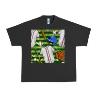Pigment Black baseball uniform and field seamless pattern Urban Heavy Tee - BundleAndBundleShop