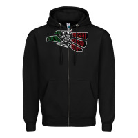 Black hecho en mexico aztec calendar mexican eagle t shirt Zipper Hoodie - linhVisuals
