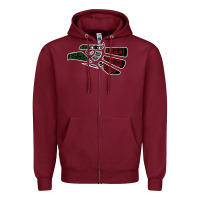 Burgundy hecho en mexico aztec calendar mexican eagle t shirt Zipper Hoodie - linhVisuals