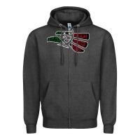 Charcoal Heather hecho en mexico aztec calendar mexican eagle t shirt Zipper Hoodie - linhVisuals