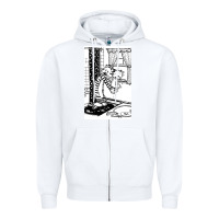 White calvin Zipper Hoodie - linhVisuals