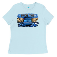 Baby Blue Back the blue Ladies Tee - FaDigitalArtStudio