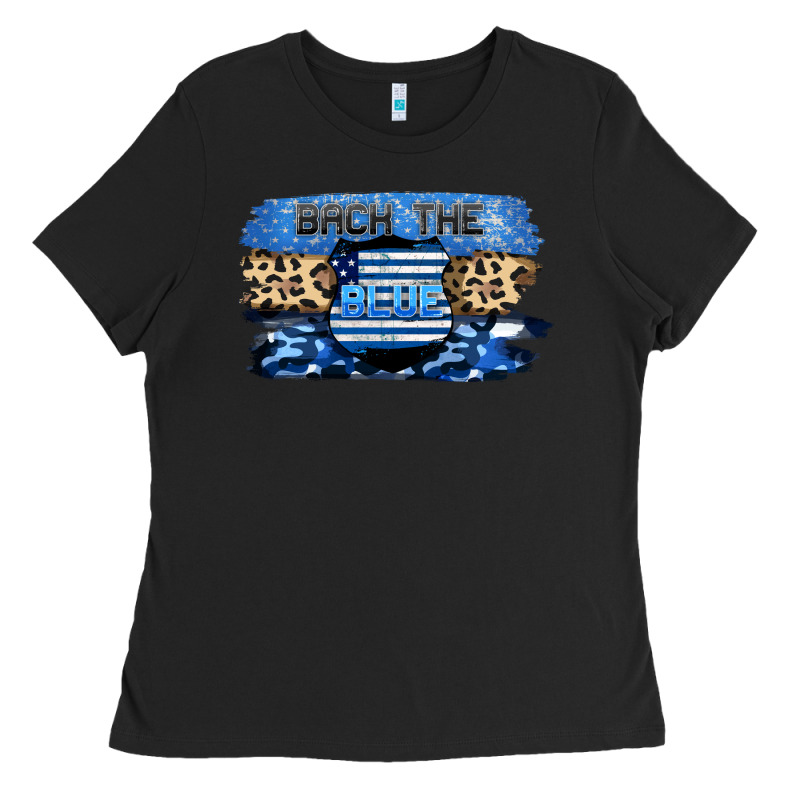Back The Blue Ladies Tee by FaDigitalArtStudio | Teevron