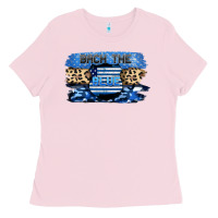 Bubblegum Pink Back the blue Ladies Tee - FaDigitalArtStudio