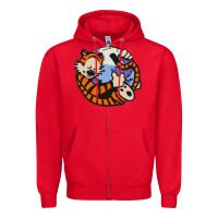 Red calvin Zipper Hoodie - linhVisuals