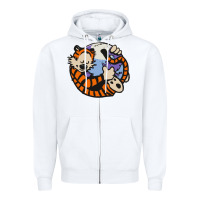 White calvin Zipper Hoodie - linhVisuals