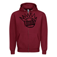 Burgundy suitable-ween-boognish-worn Zipper Hoodie - linhVisuals