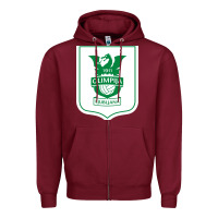 Burgundy eiteun olimpija ljubljana Zipper Hoodie - linhVisuals