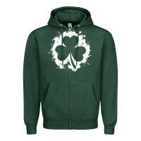 Sports Green irish pride clover leaf  saint irish pats st. patrick's day t shirt Zipper Hoodie - linhVisuals