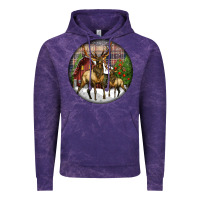 Cloud Purple elk buck deer christmas Vintage Hoodie - LillyAllenDesigns
