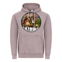 Vintage Zinc elk buck deer christmas Vintage Hoodie - LillyAllenDesigns