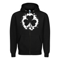 Black irish pride clover leaf  saint irish pats st. patrick's day t shirt Zipper Hoodie - linhVisuals