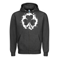 Charcoal Heather irish pride clover leaf  saint irish pats st. patrick's day t shirt Zipper Hoodie - linhVisuals