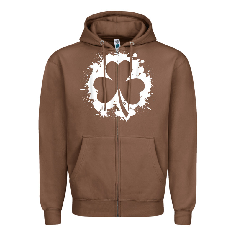 Irish Pride Clover Leaf  Saint Irish Pats St. Patrick's Day T Shirt Zipper Hoodie by linhVisuals | Teevron