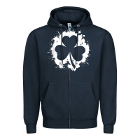 Navy irish pride clover leaf  saint irish pats st. patrick's day t shirt Zipper Hoodie - linhVisuals
