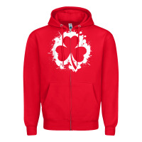Red irish pride clover leaf  saint irish pats st. patrick's day t shirt Zipper Hoodie - linhVisuals