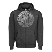 Charcoal Heather ireland celtic knotwork design ornament wolf original celtic pullover Zipper Hoodie - linhVisuals
