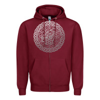 Burgundy ireland celtic knotwork design ornament wolf original celtic pullover Zipper Hoodie - linhVisuals