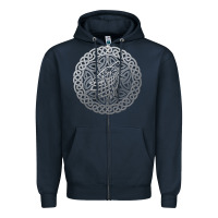 Navy ireland celtic knotwork design ornament wolf original celtic pullover Zipper Hoodie - linhVisuals