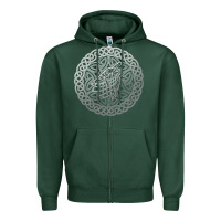 Sports Green ireland celtic knotwork design ornament wolf original celtic pullover Zipper Hoodie - linhVisuals