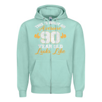 Seafoam 90th birthday novelty gift awesome 90 year old t shirt Zipper Hoodie - linhVisuals