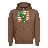 Chestnut dabbing leprechaun irish american flag Zipper Hoodie - linhVisuals