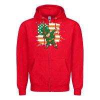 Red dabbing leprechaun irish american flag Zipper Hoodie - linhVisuals